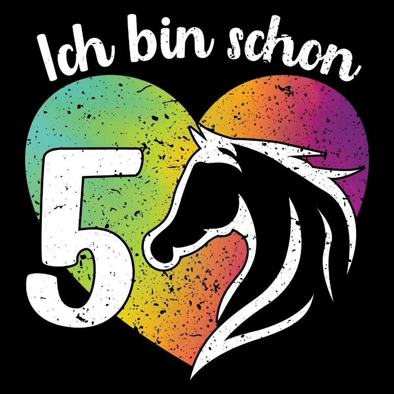 Ich bin schon 5 Geburtstagsshirt Mädchen Pferd