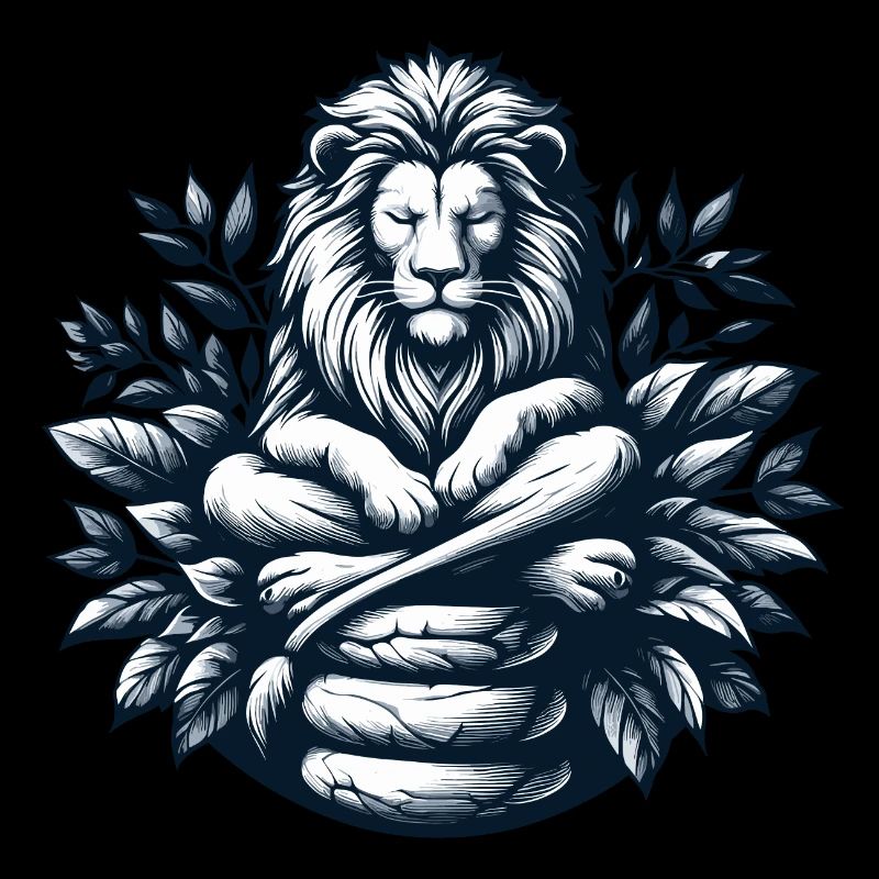 LION, ROCHE, CALME, MÉDITATION, FORCE, CONCENTRATION, SAVANE