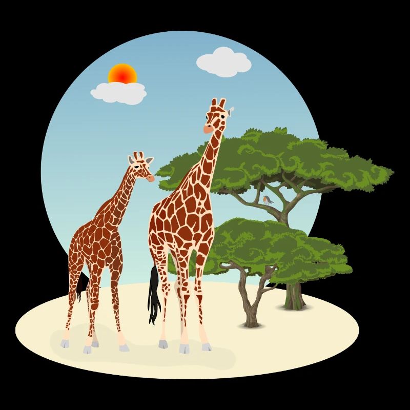 Mutter und Baby Giraffe