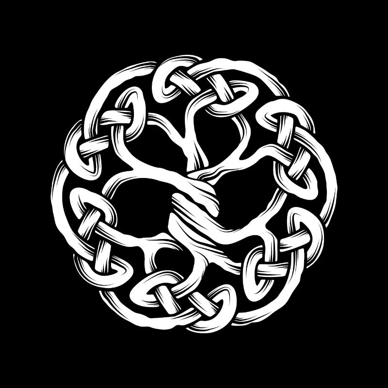 Celtic tree. White.