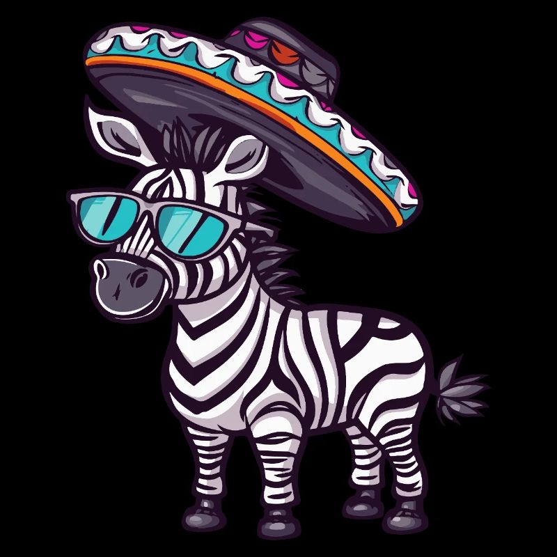 Zebra Comic Lustig Sombrero