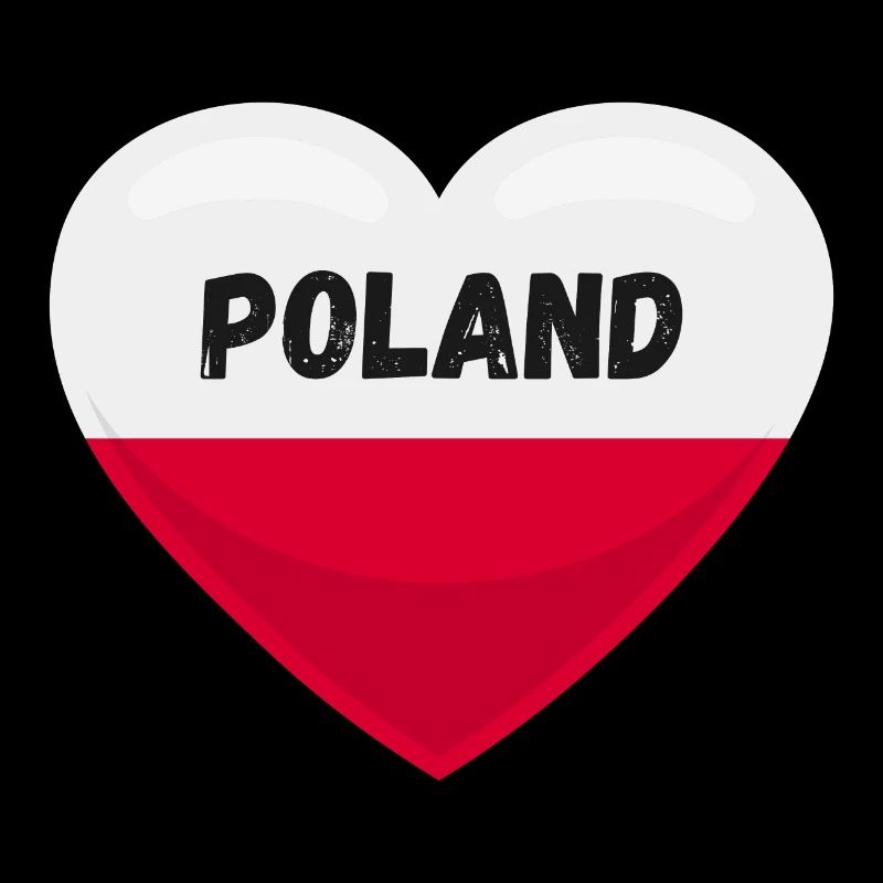 Pologne Drapeau en forme de cœur