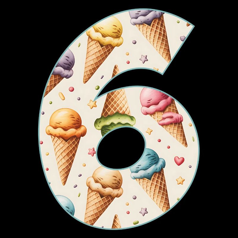 GLACE NUMÉRO 6 ANS CRÈME GLACÉE 6E ANNIVERSAIRE