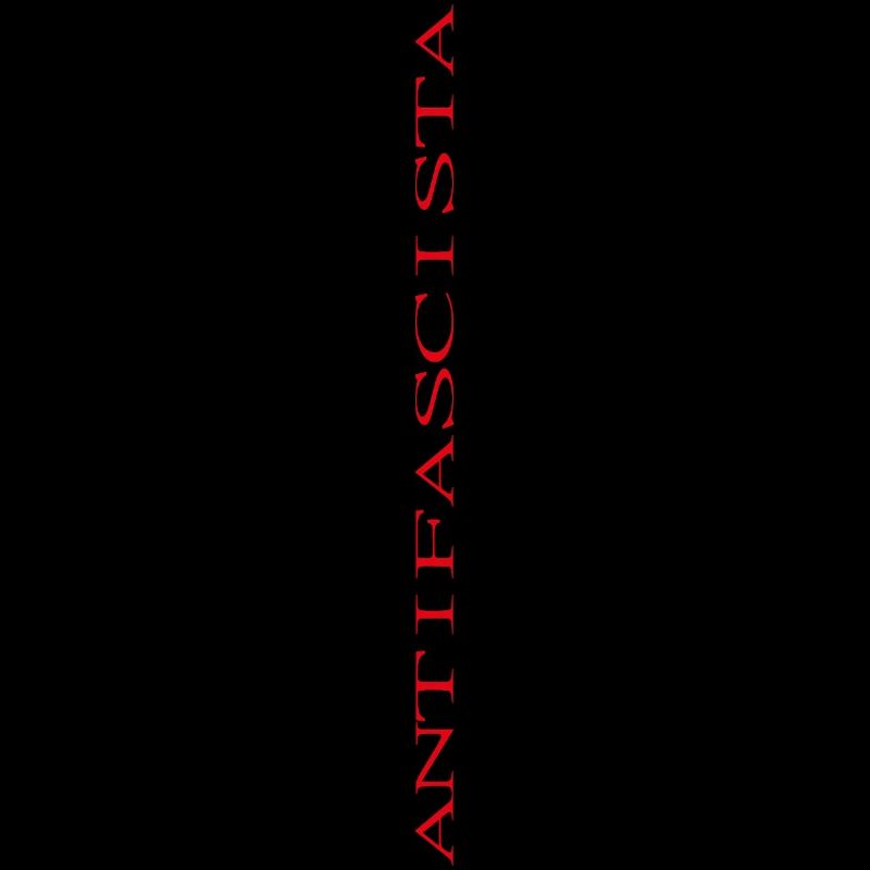 Lettrage antifasciste vertical (étiré)