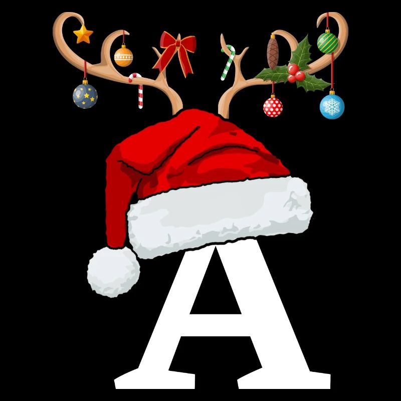 Lettre A bonnet de Noël