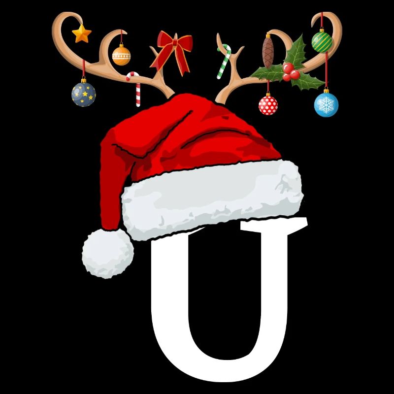 Letter U Christmas hat