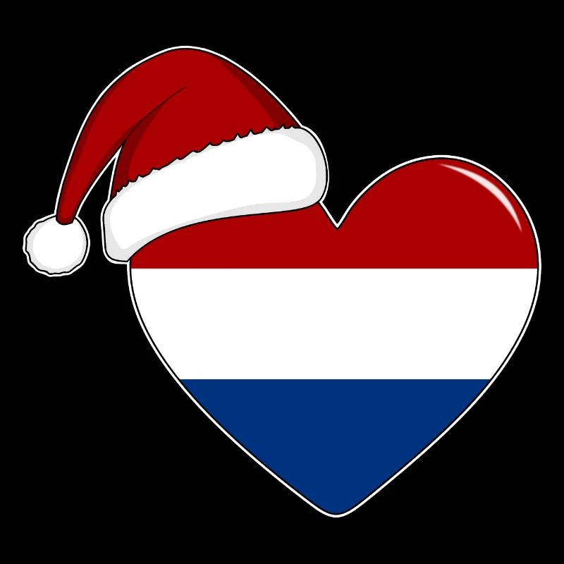 Drapeau de Hollande coeur de Noël