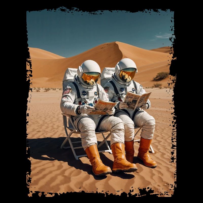 Two astronauts in space suits