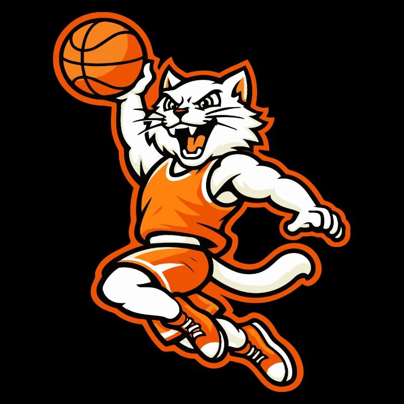 Mascotte du Chat de Dunk de basket en colère