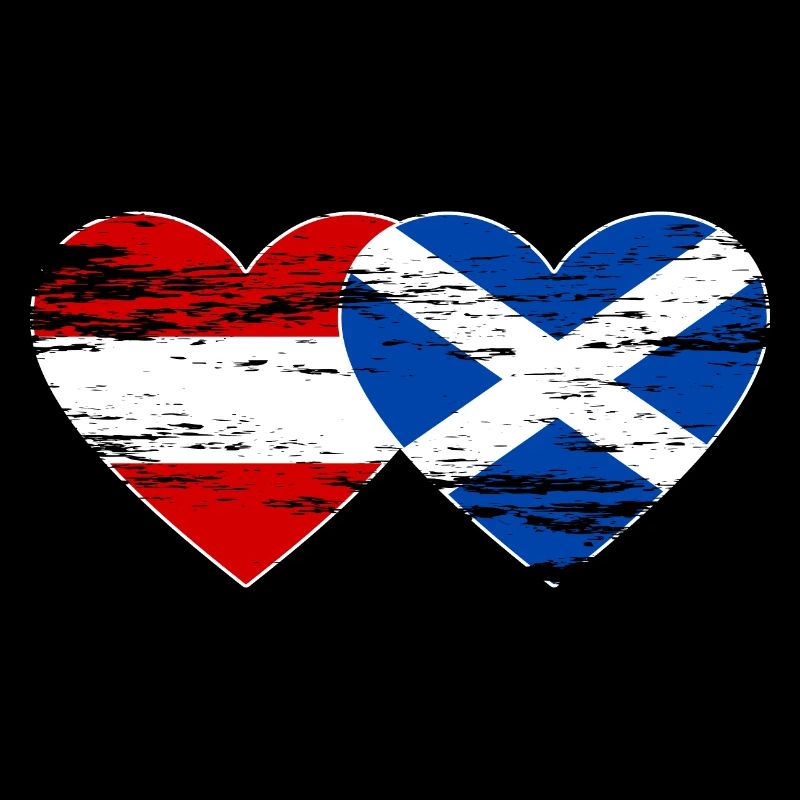 Autriche Ecosse drapeau coeur utilisé