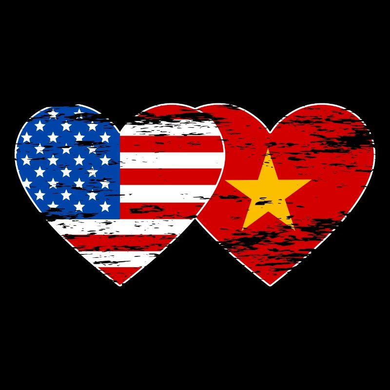 Coeur de drapeau du Vietnam des États-Unis utilisé