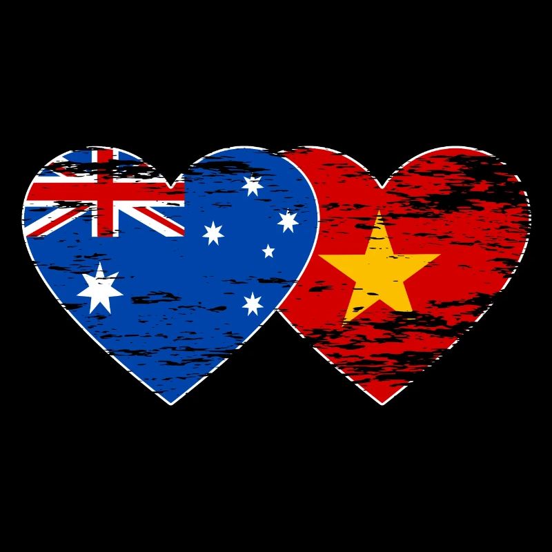 Coeur de drapeau Australie Vietnam utilisé