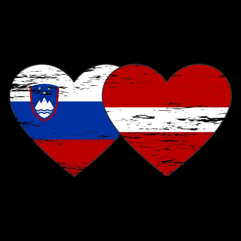 Slovénie Lettonie drapeau coeur utilisé