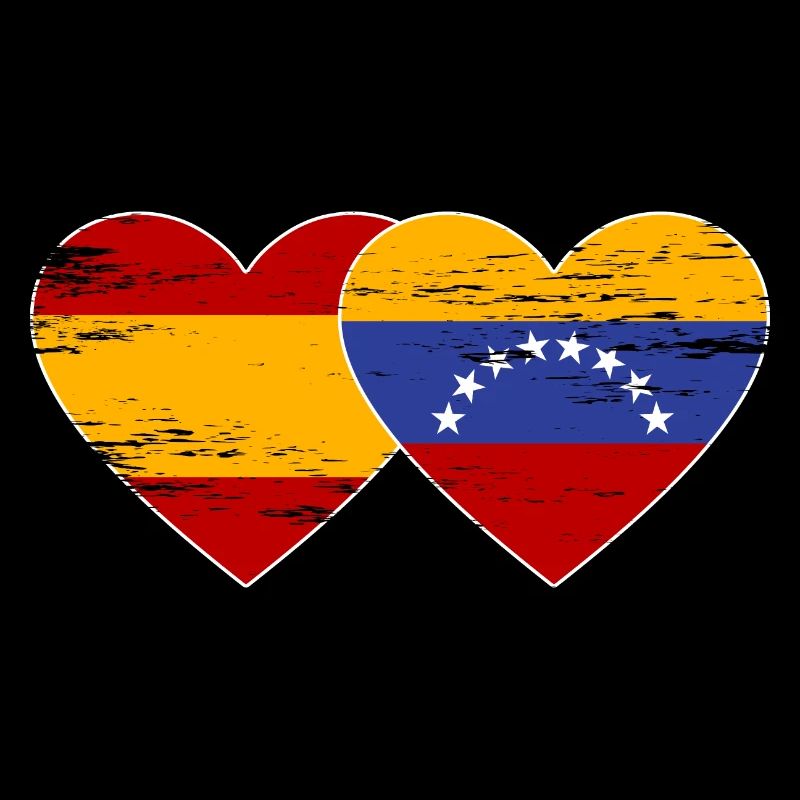 Espagne Venezuela drapeau coeur utilisé