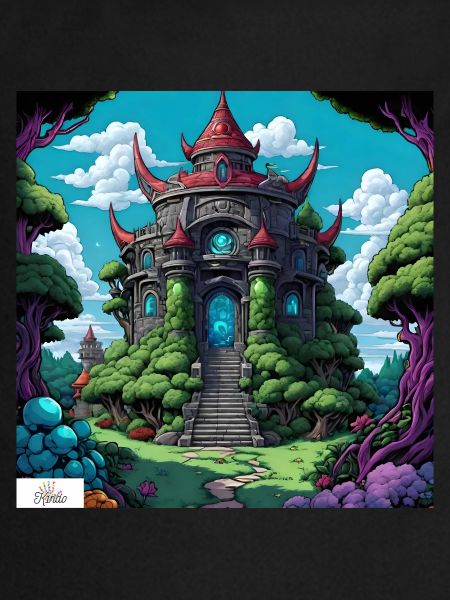 Comic style temple