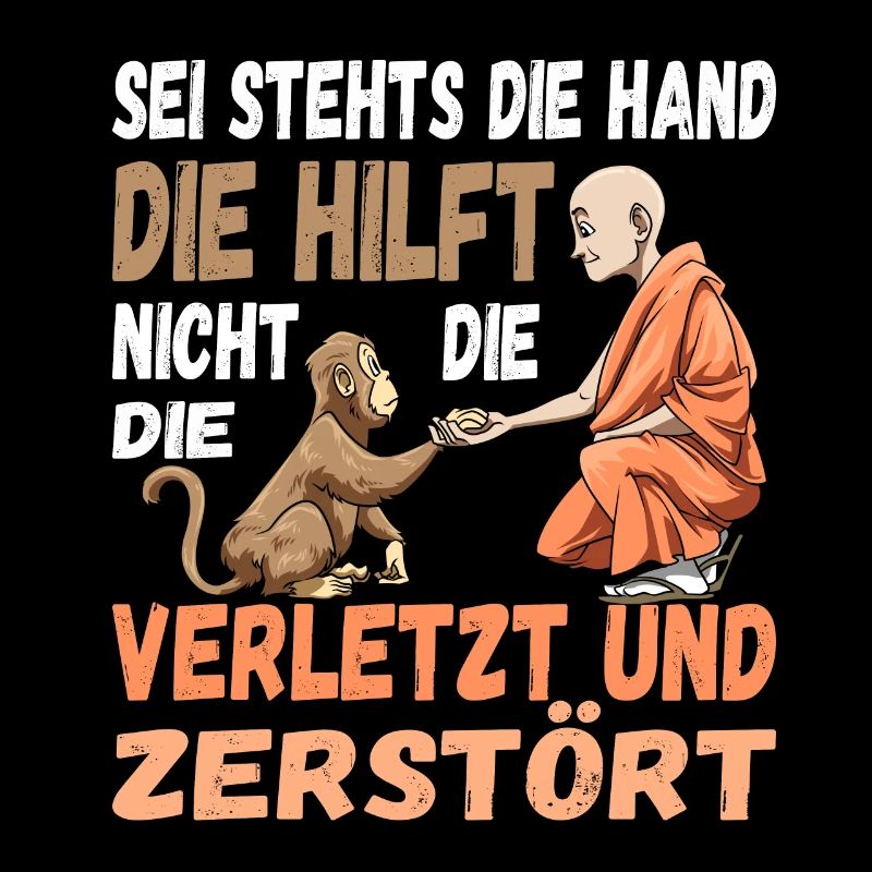 Helfende Hand Helfen Affe Mönch Nächstenliebe