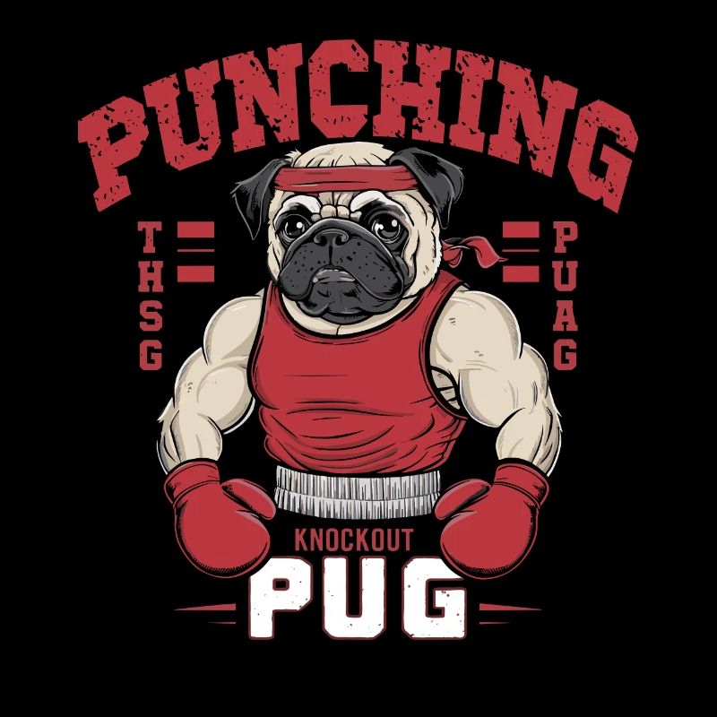 Mops Hundehalter Mops Punching Pug