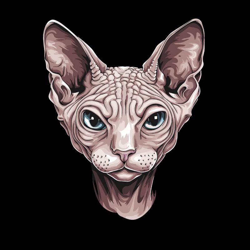 Fascinating Sphinx Cat Portrait Artwork