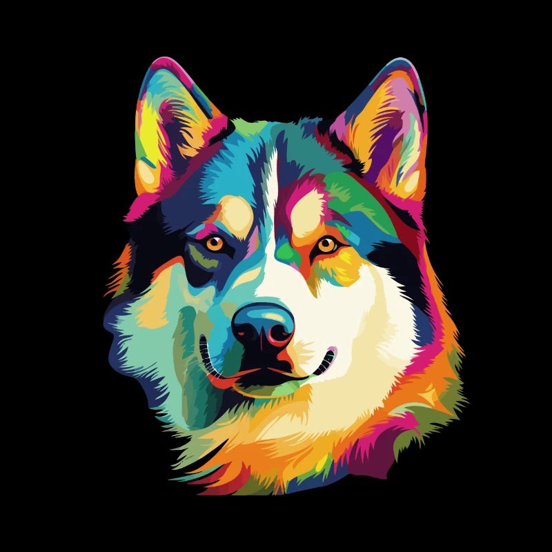 Husky Chien coloré