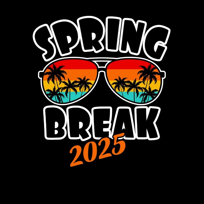 Spring Break 2025 Retro Sunset & Beach