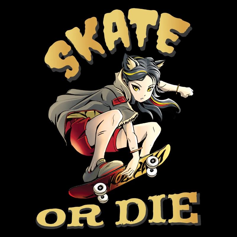 Skate oder stirb Skateboarder Anime Mädchen