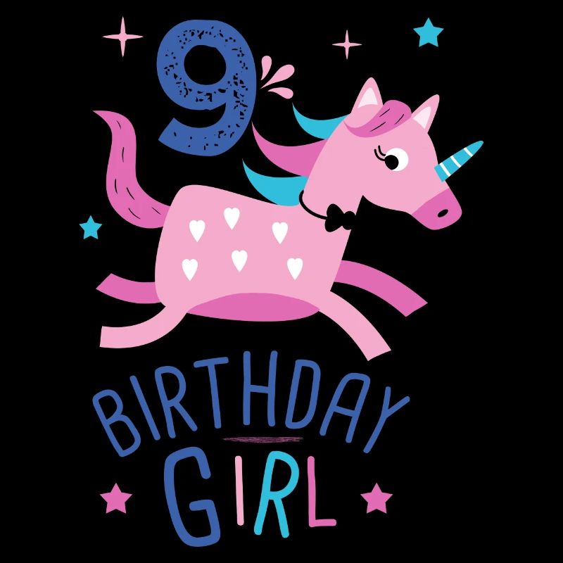 9. Geburtstag Mädchen 9 Jahre Licorn Einhorn
