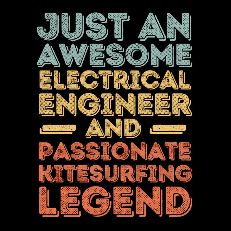 Electrical engineer kitesurfing retro