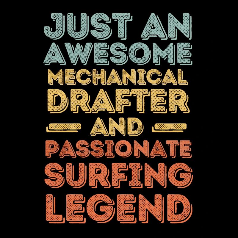 Technical draughtsman surfing retro