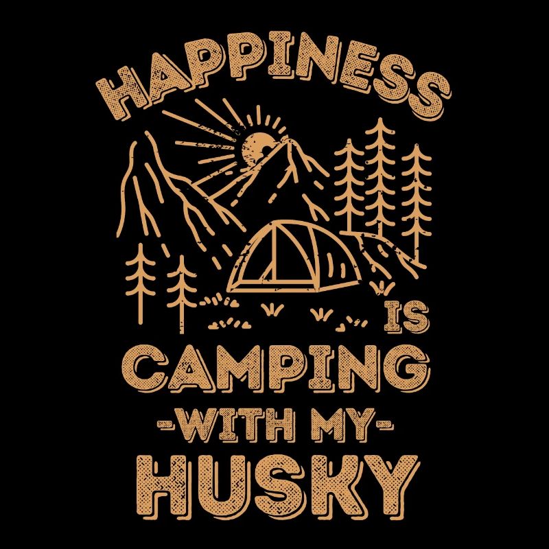 Camping avec husky