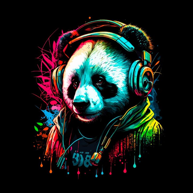 Ours panda abstrait