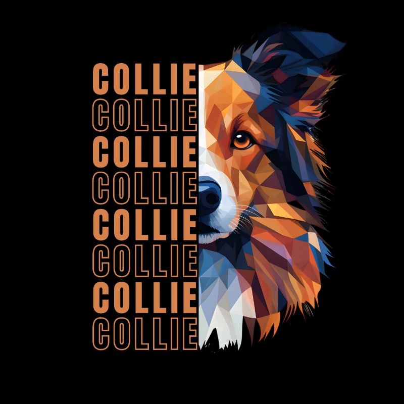 Collie Lover Geometry Collie Art