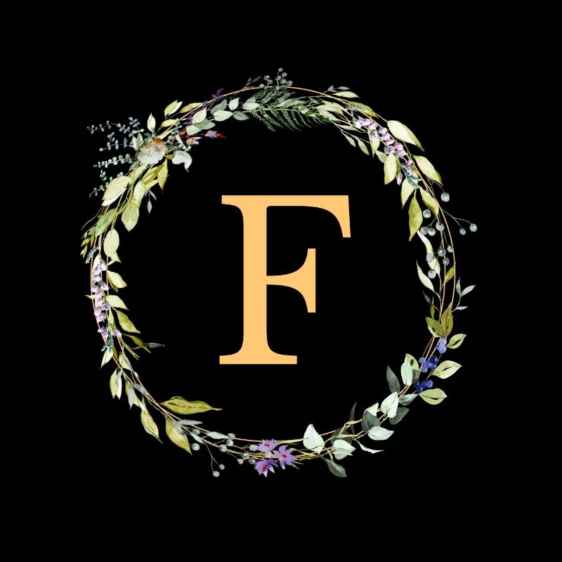 F Monogram Eucalyptus Wreath