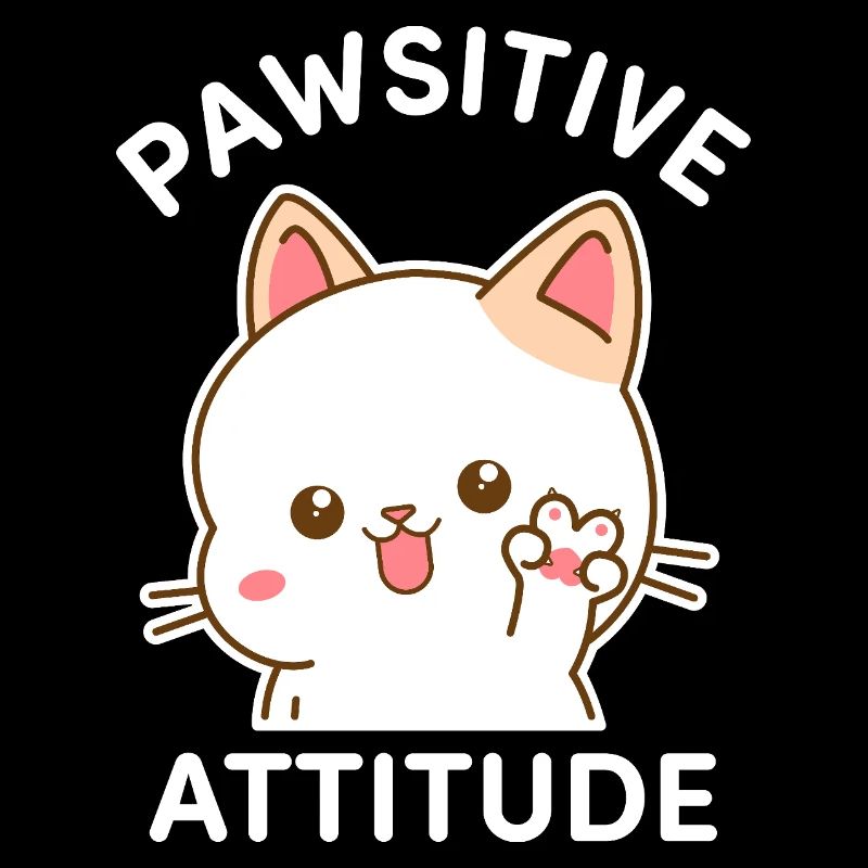 Pawsitive Attitude - Chat faisant le signe V