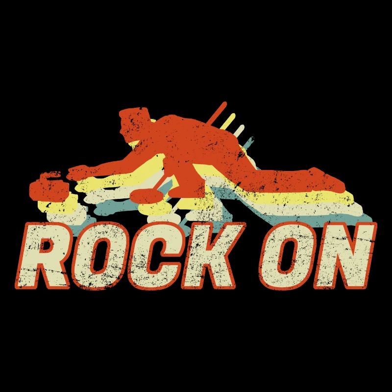 Rock On Curling Retro Vintage Eissportgeschenk