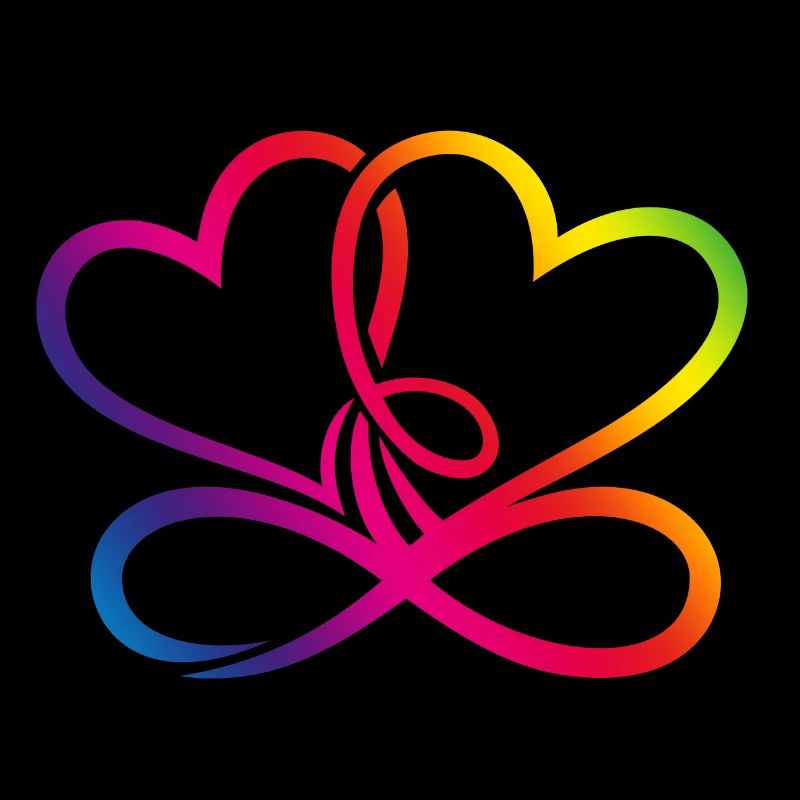Two Hearts Rainbow Infinity Love CSD LGBT