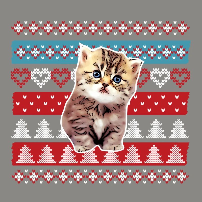 Chat moche de pull de Noël