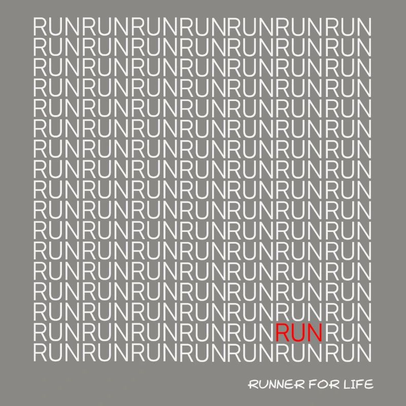 Run Run Run Muster mit rotem Akzent