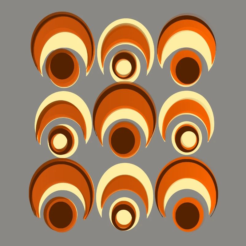 60s 70s Retro Pattern Circle Style Pattern