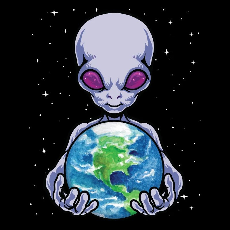 Alien Holding Earth Outer Space Cosmic Universe