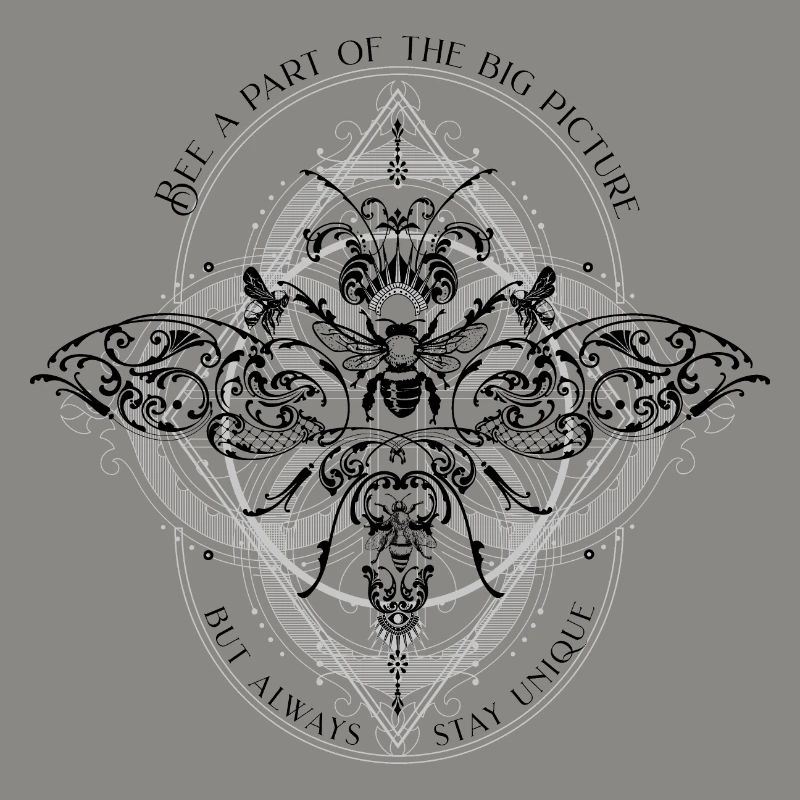 Bee psychedelic geometry pattern cool saying