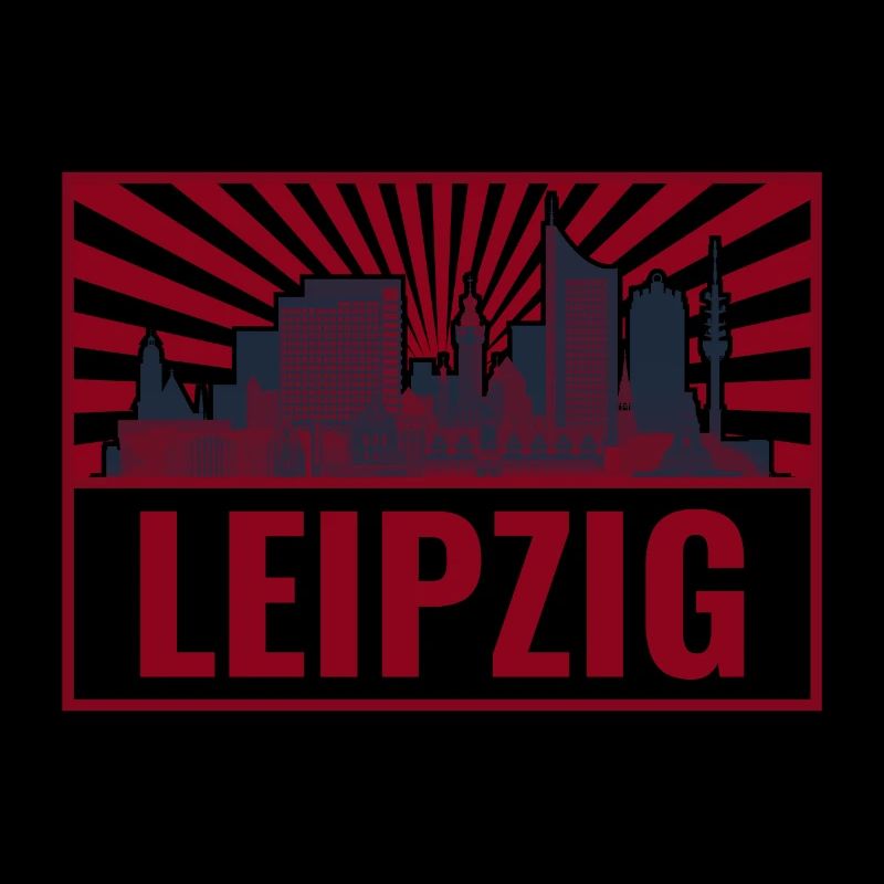 Leipzig Skyline Retro Rot