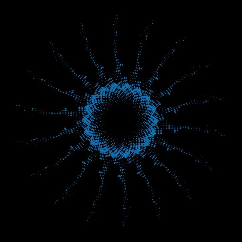 dotted shape rotated wind turbine blue