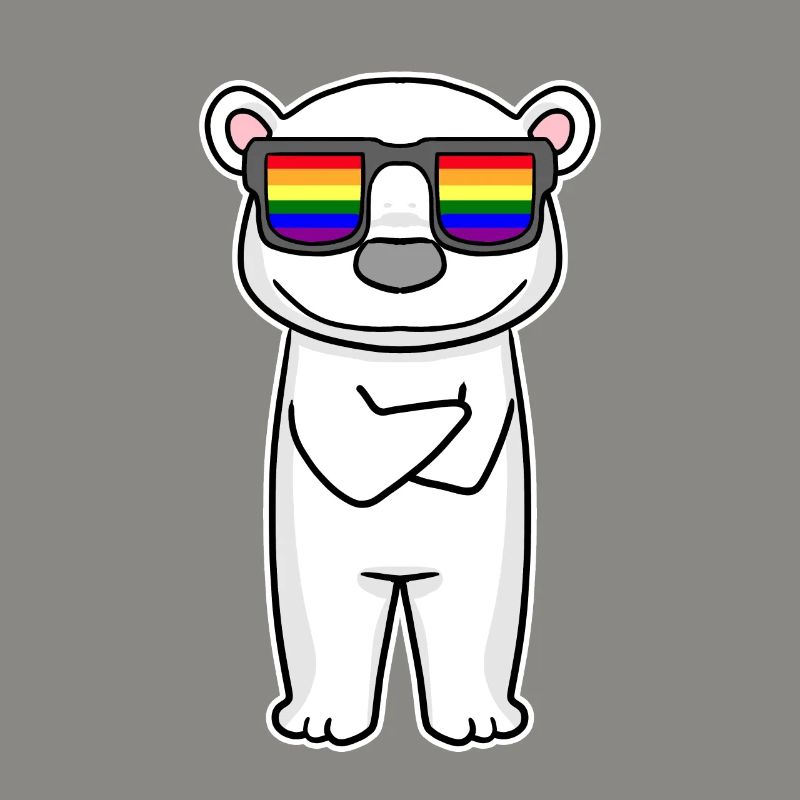 Regenbogen - Eisbär mit Brille