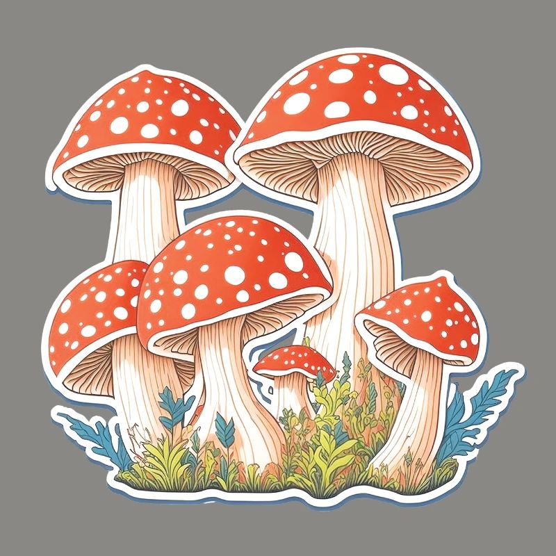 Tabourets crapauds, champignons