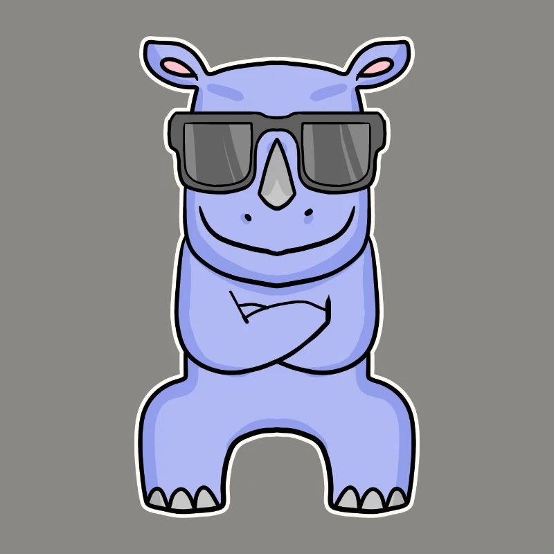 Nilpferd mit Brille