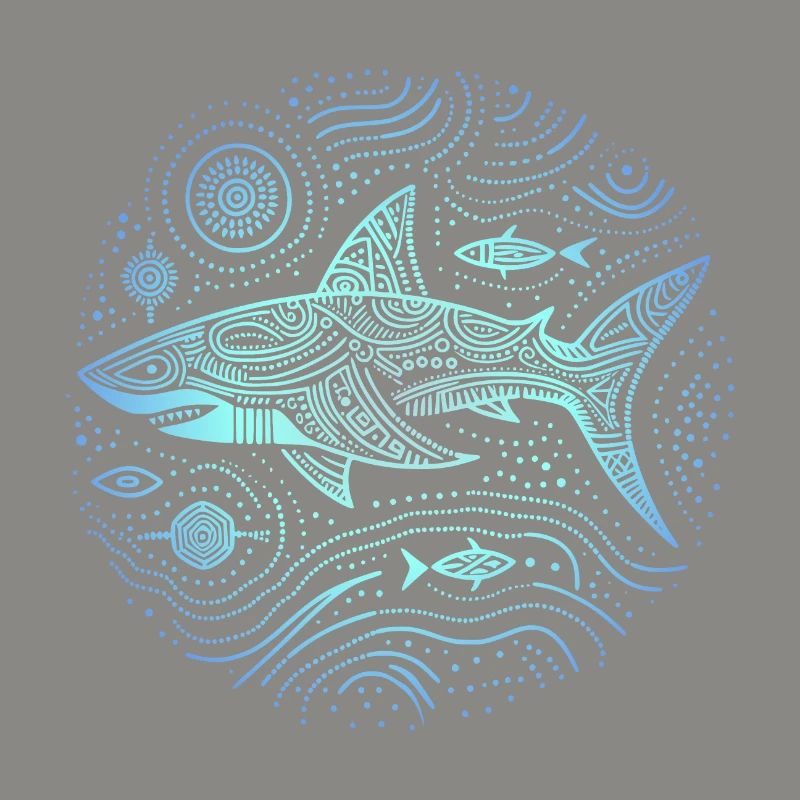 Shark Aboriginal Patterns Australia Shades Blue