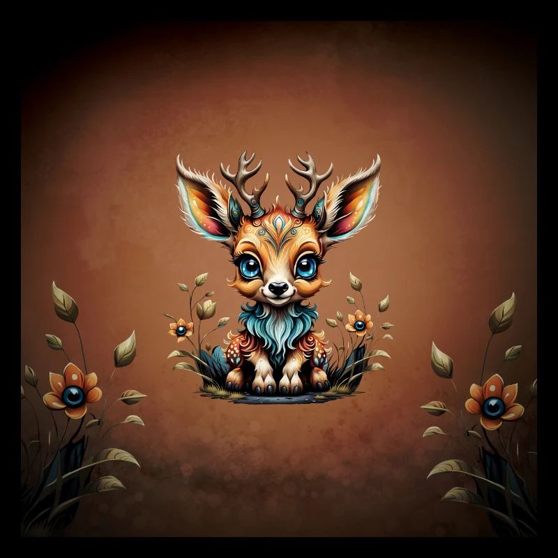 Cerf mignon dans le style des dessins animés.