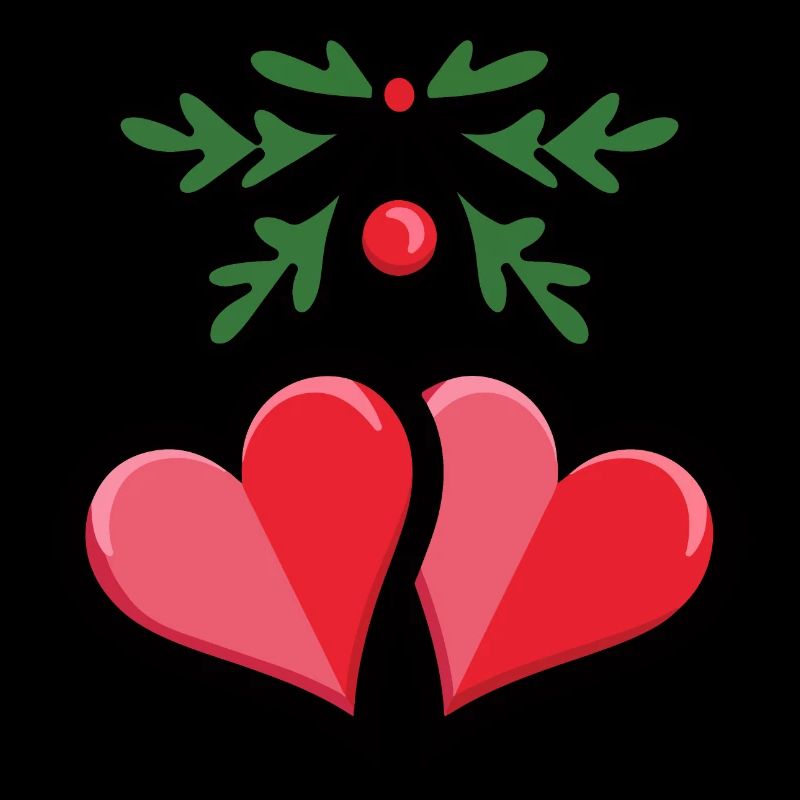 Romantic Mistletoe Hearts
