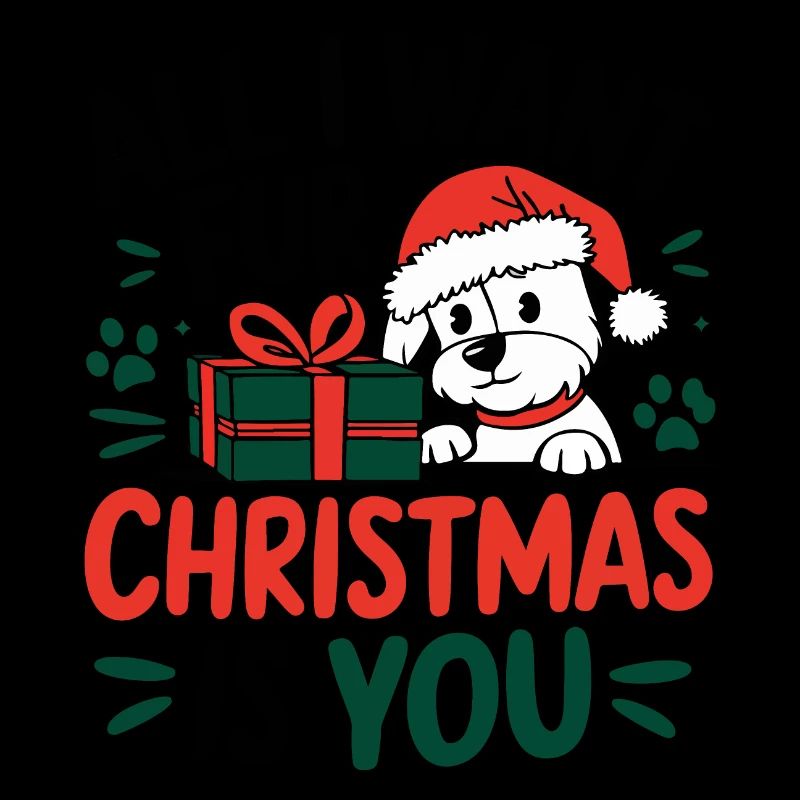 Conception de message de Noël de chiot festif