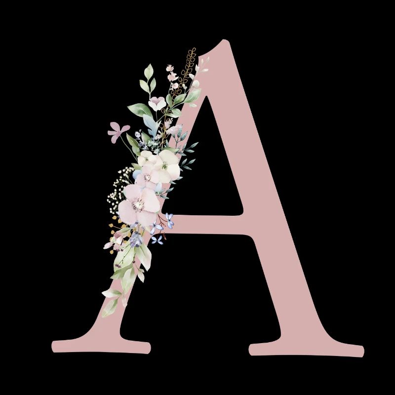 A Monogramm, Floral, personalisierbar